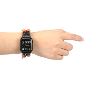 Bracelet vintage en perles de bois pour apple Watch