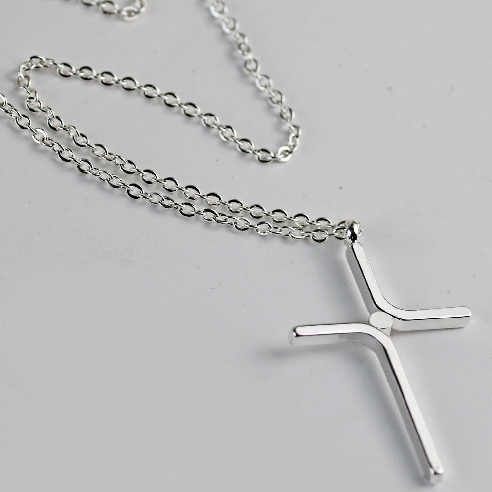 Croix Pendentif Nouveau Simple Collier Titane Acier Placage