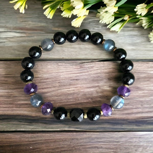 Bracelet perles 8mm Obsidienne polyvalente