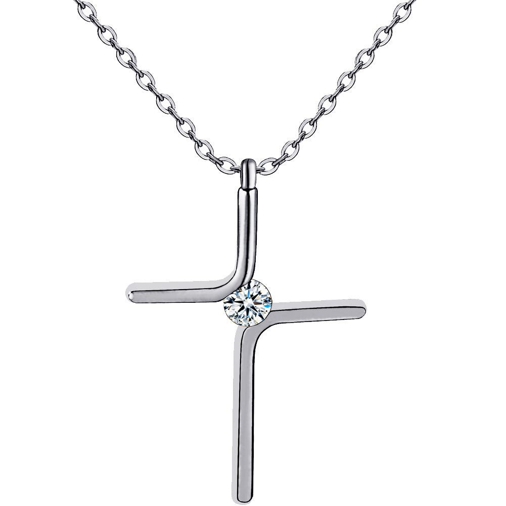 Croix Pendentif Nouveau Simple Collier Titane Acier Placage