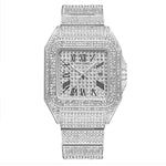 PINTIME Montre à quartz diamant carré pour homme