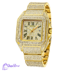 PINTIME Montre à quartz diamant carré pour homme