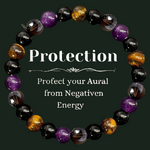 Bracelet Tiger eye Tea Crystal Amethyst