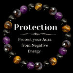 Bracelet Tiger eye Tea Crystal Amethyst