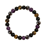 Bracelet Tiger eye Tea Crystal Amethyst