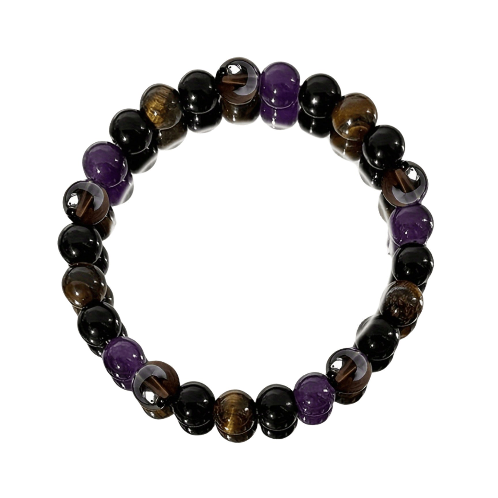 Bracelet Tiger eye Tea Crystal Amethyst