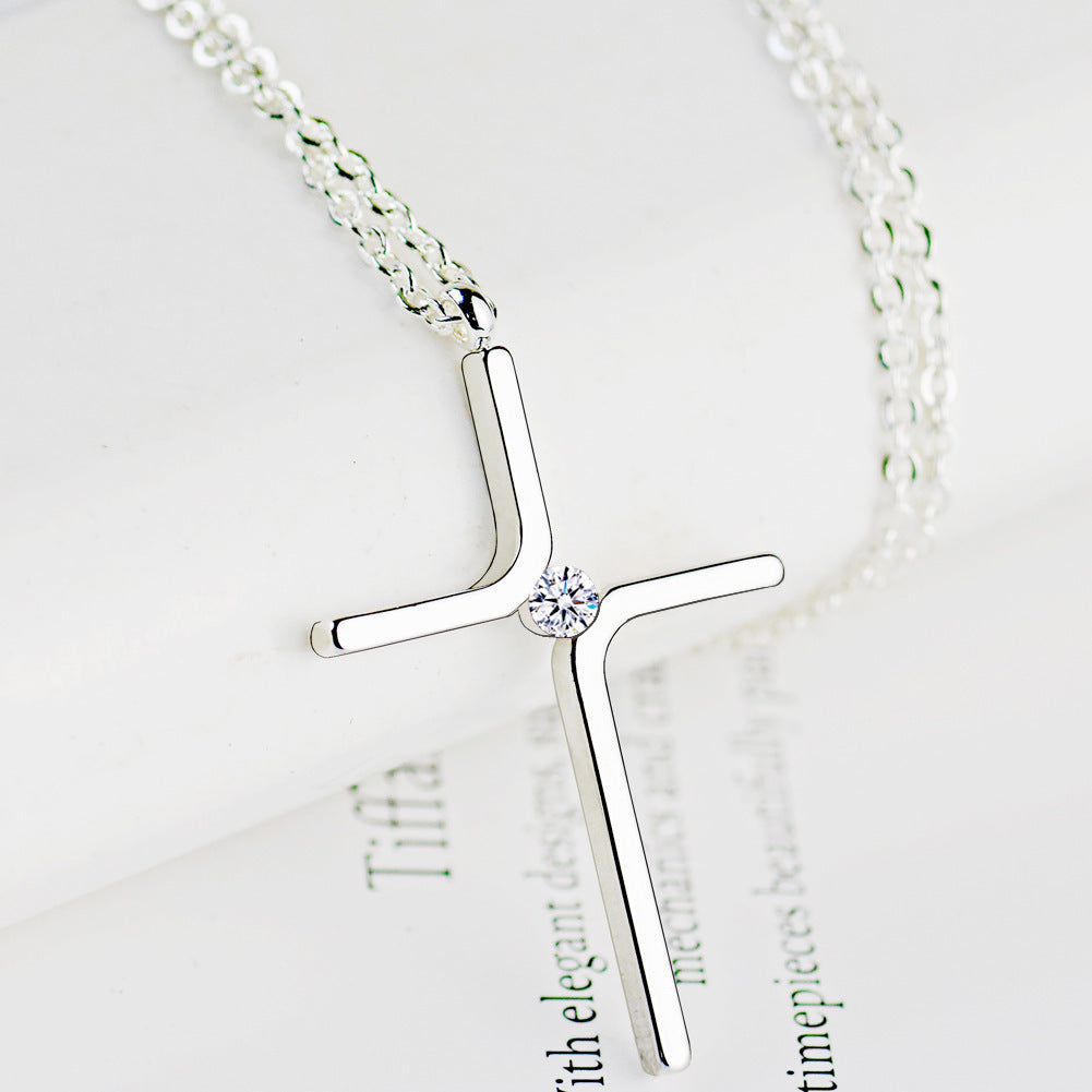 Croix Pendentif Nouveau Simple Collier Titane Acier Placage